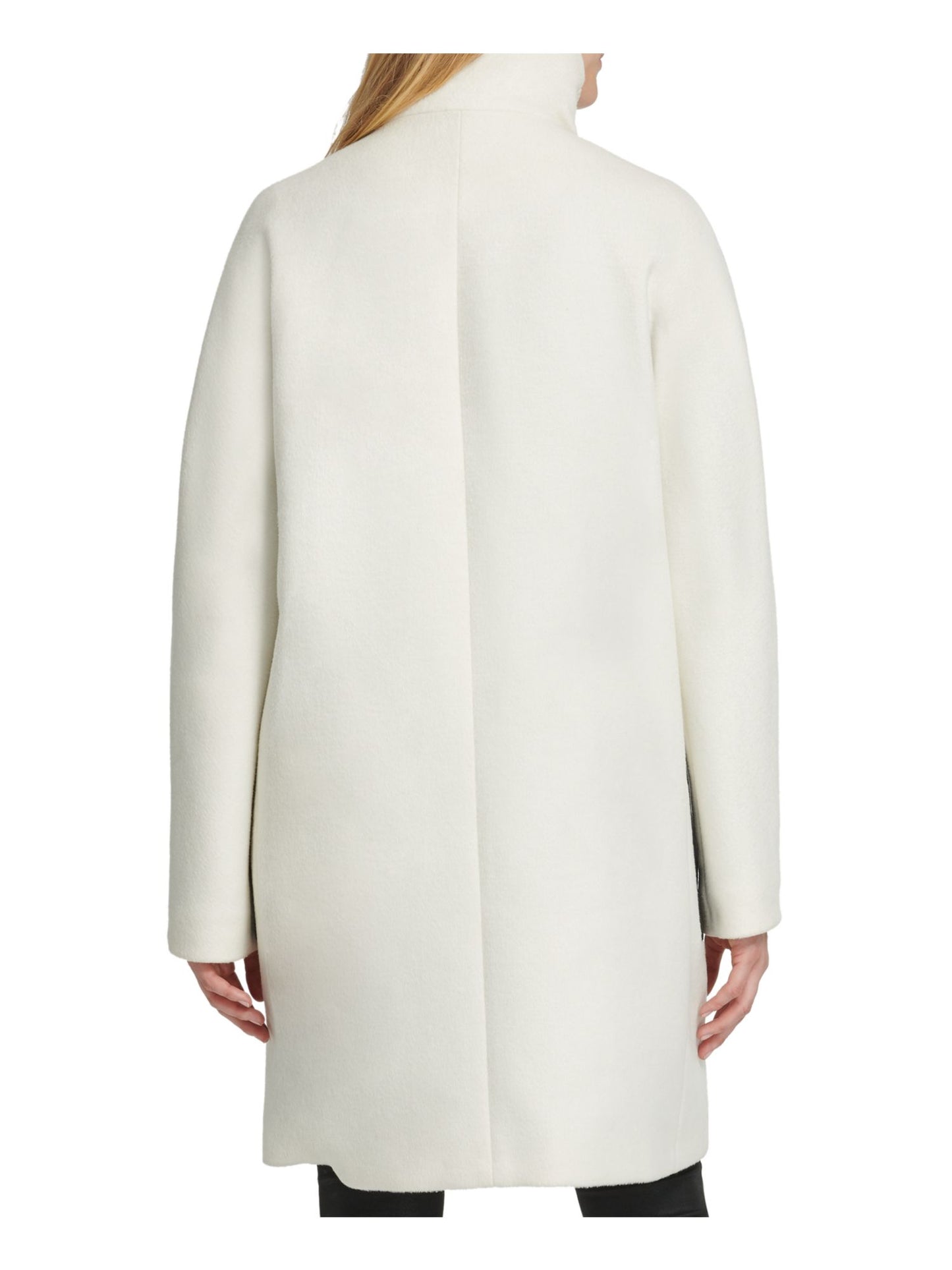 Casaco longo de inverno feminino DKNY para clima frio, branco, tamanho médio