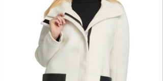 DKNY Women's Cold Weather Winter Long Coat White Size Medium