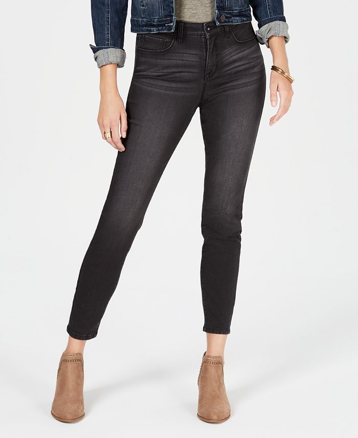 Jeans skinny feminino Style &amp; Co Curvy Tummy Control, preto, tamanho 2, pequeno