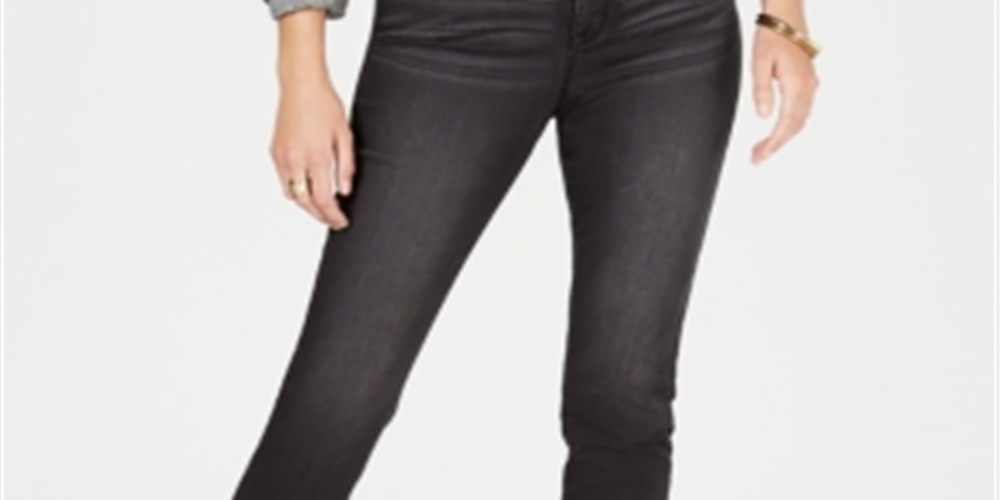 Jeans skinny feminino Style &amp; Co Curvy Tummy Control, preto, tamanho 2, pequeno