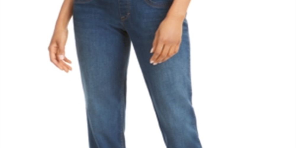 Jeans reto Ella feminino Style &amp; Co, azul, tamanho pequeno pequeno