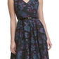 Vestido Tommy Hilfiger Feminino com Cinto Bordado, Ajuste e Flare, Preto, Tamanho 6