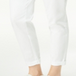 Calça feminina Maison Jules com bolsos e zíper, perna reta, branca, tamanho 2