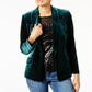 Blazer de veludo feminino INC International Concepts, verde, tamanho pequeno S