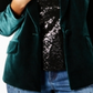 Blazer de veludo feminino INC International Concepts, verde, tamanho pequeno S