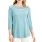 Blusa feminina Alfani com recorte frontal e ombros descobertos - Verde, tamanho X-G