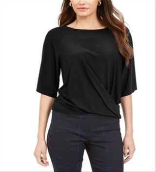 Top torcido feminino Alfani preto tamanho extragrande