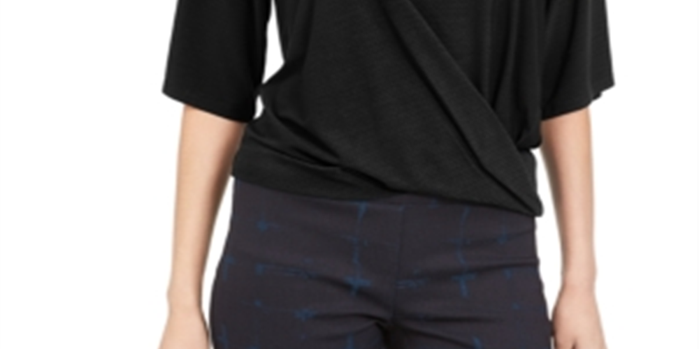 Top torcido feminino Alfani preto tamanho extragrande