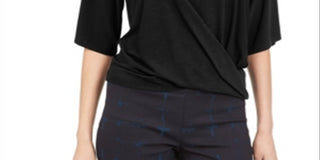 Top torcido feminino Alfani preto tamanho extragrande