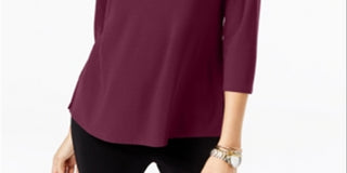 Alfani Feminino Keyhole Cano Alto Baixo Vermelho Tamanho P