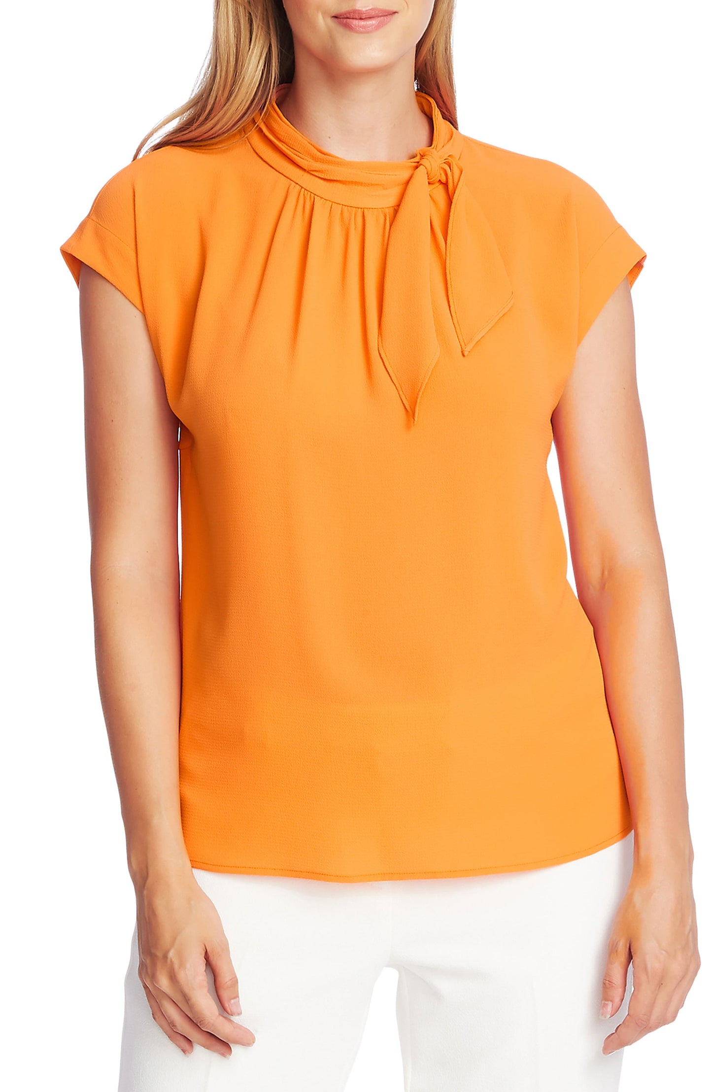 Blusa feminina Vince Camuto lisa laranja tamanho grande