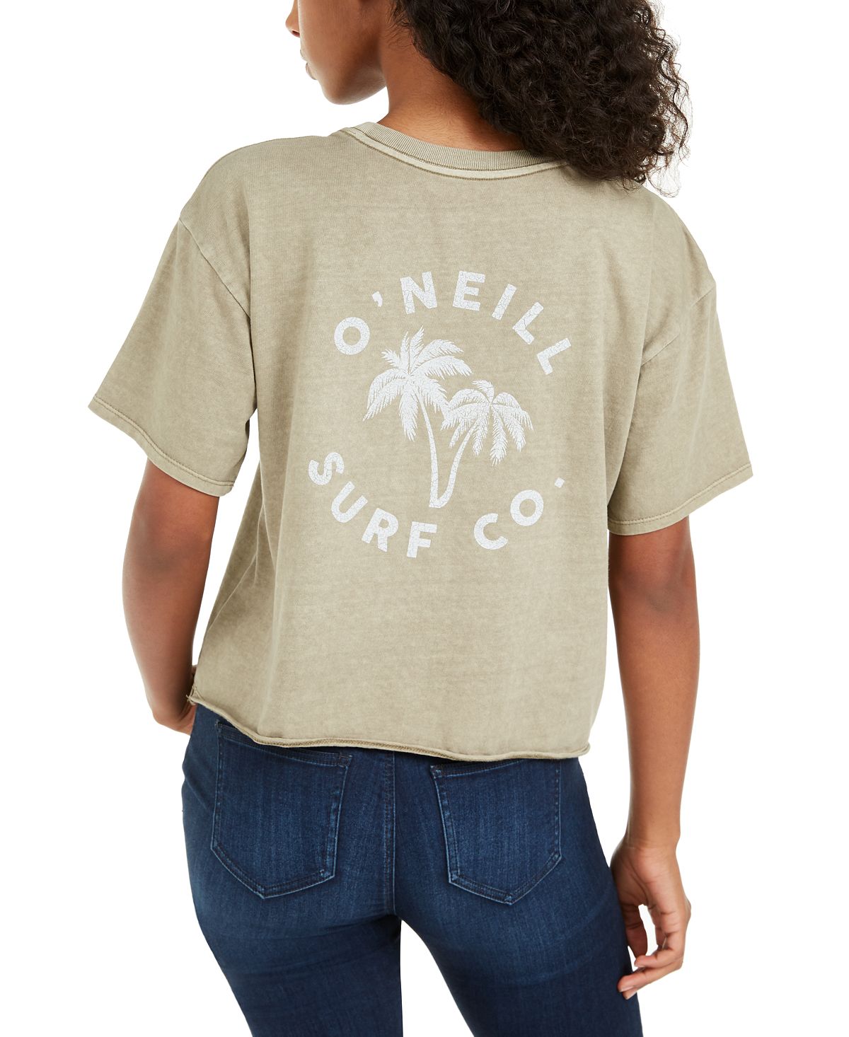 Camiseta O'Neill Junior's Cotton Raw Hem Verde Tamanho X-S