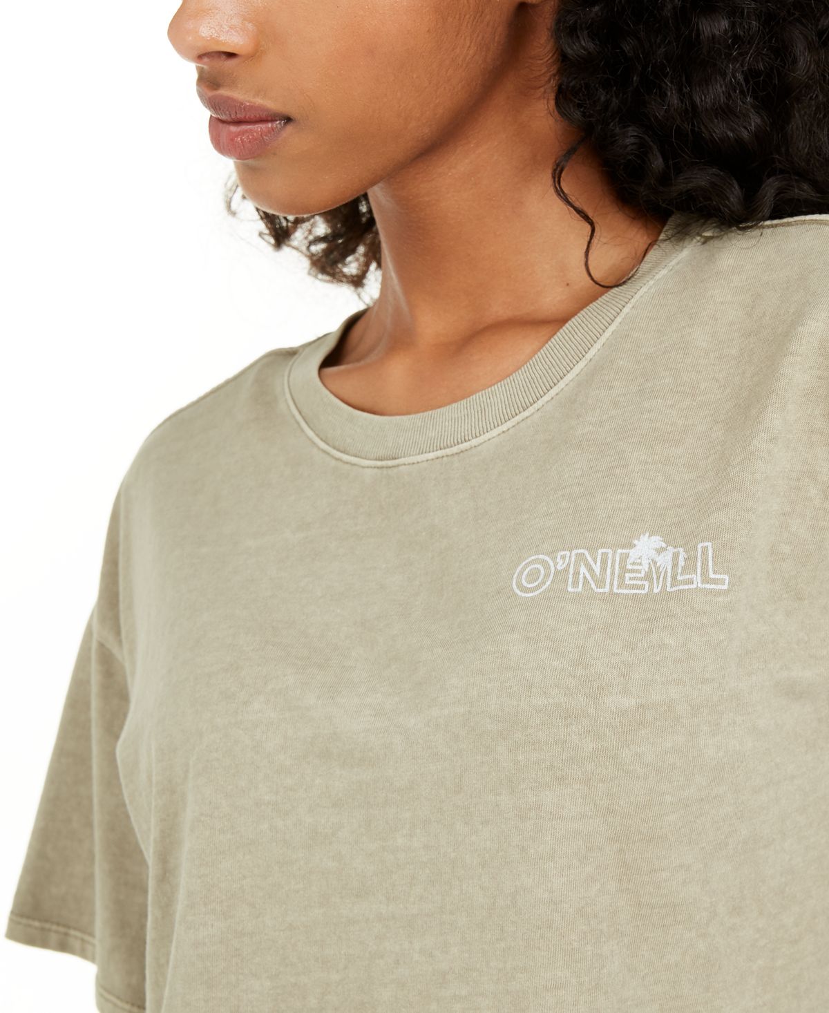 Camiseta O'Neill Junior's Cotton Raw Hem Verde Tamanho X-S