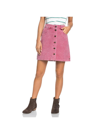 Minissaia de veludo cotelê Roxy Unforgettable Fall feminina, vermelha, tamanho médio