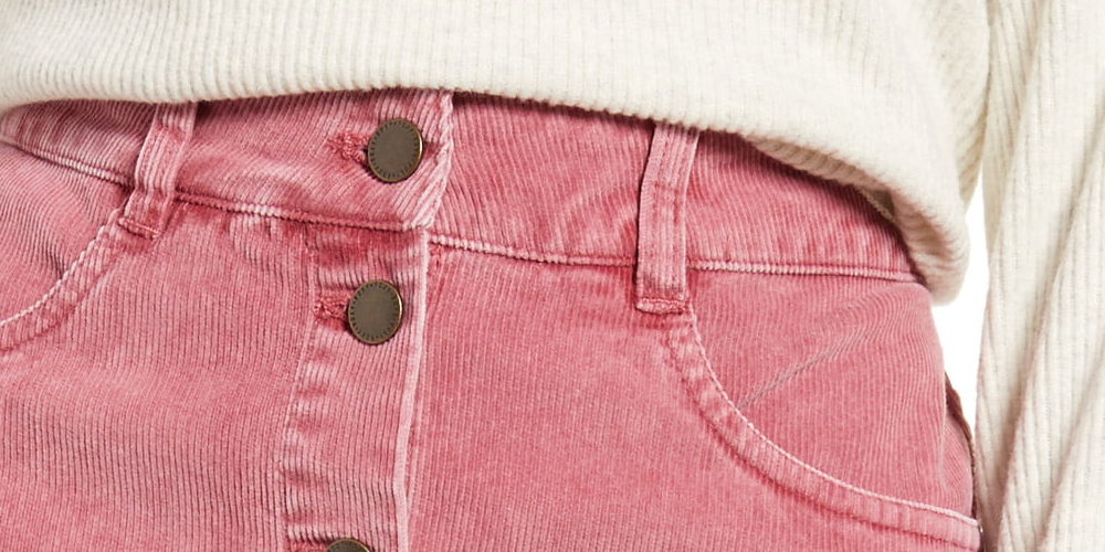 Minissaia de veludo cotelê Roxy Unforgettable Fall feminina, vermelha, tamanho médio