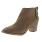 Botas de couro femininas Aqua College, à prova d'água, com puxador traseiro, zíper confortável, bico redondo, salto bloco, zíper, tamanho 8,5 M