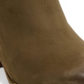 Botas de couro femininas Aqua College, à prova d'água, com puxador traseiro, zíper confortável, bico redondo, salto bloco, zíper, tamanho 8,5 M