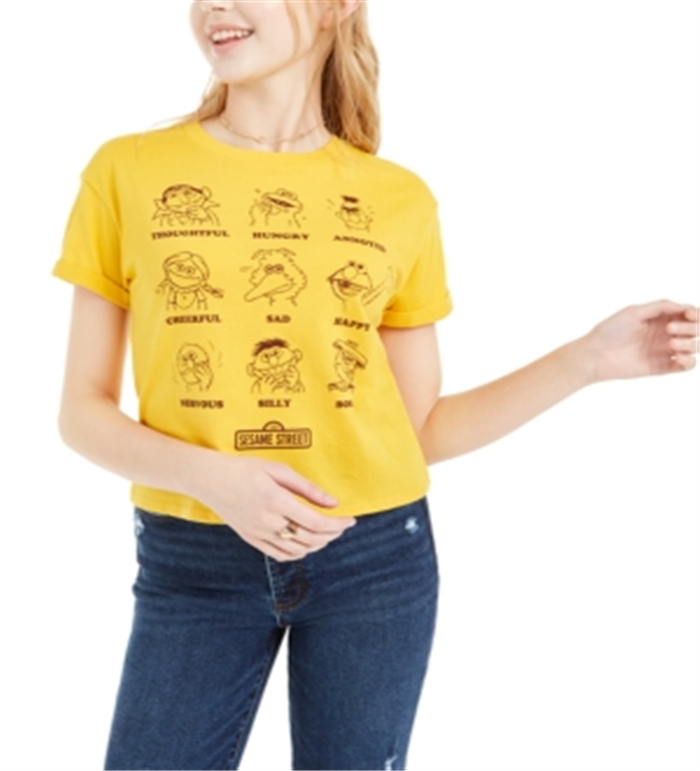 Camiseta Vila Sésamo Mad Engine Junior, tamanho médio, amarela