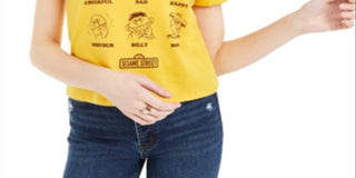 Camiseta Vila Sésamo Mad Engine Junior, tamanho médio, amarela