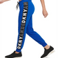 Calça de moletom feminina DKNY Sport Flip Logo Azul, tamanho P