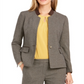 Blazer feminino Kasper com estampa pied-de-poule marrom, tamanho 10, pequeno