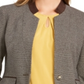 Blazer feminino Kasper com estampa pied-de-poule marrom, tamanho 10, pequeno