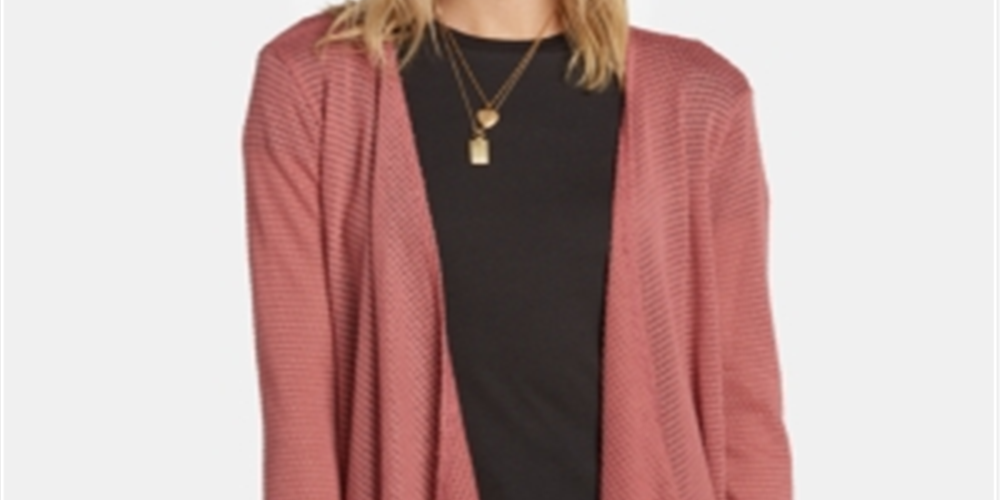 Cardigan envolvente frontal aberto Volcom Junior's rosa tamanho GG