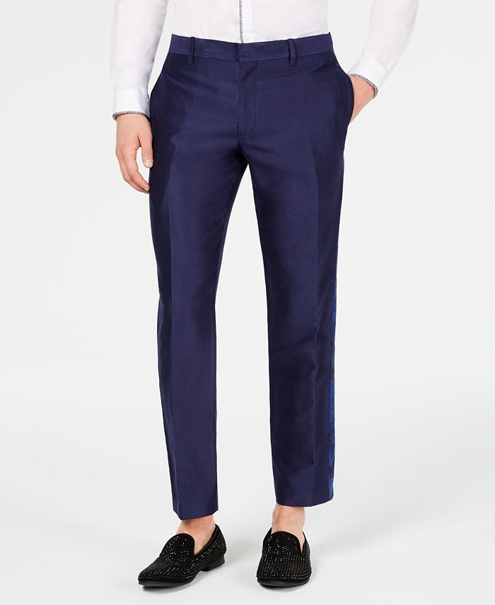 Calça Slim Fit Milan Metálica Masculina INC International Concepts Azul Tamanho 36X30