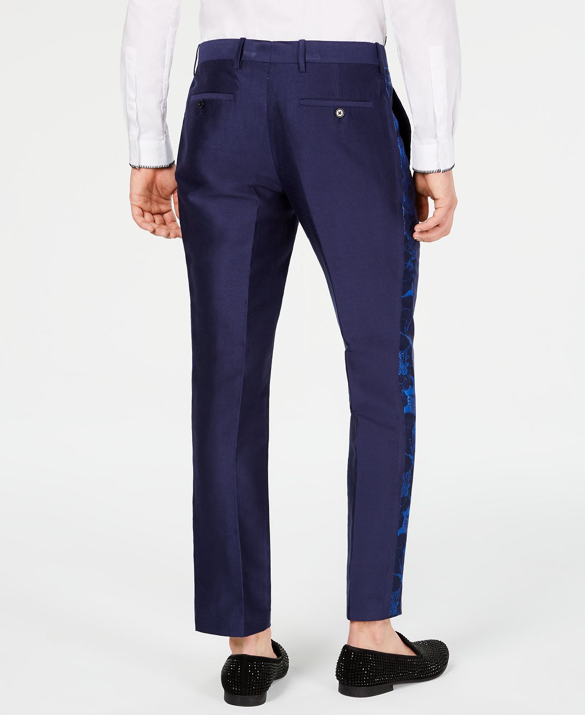 Calça Slim Fit Milan Metálica Masculina INC International Concepts Azul Tamanho 36X30