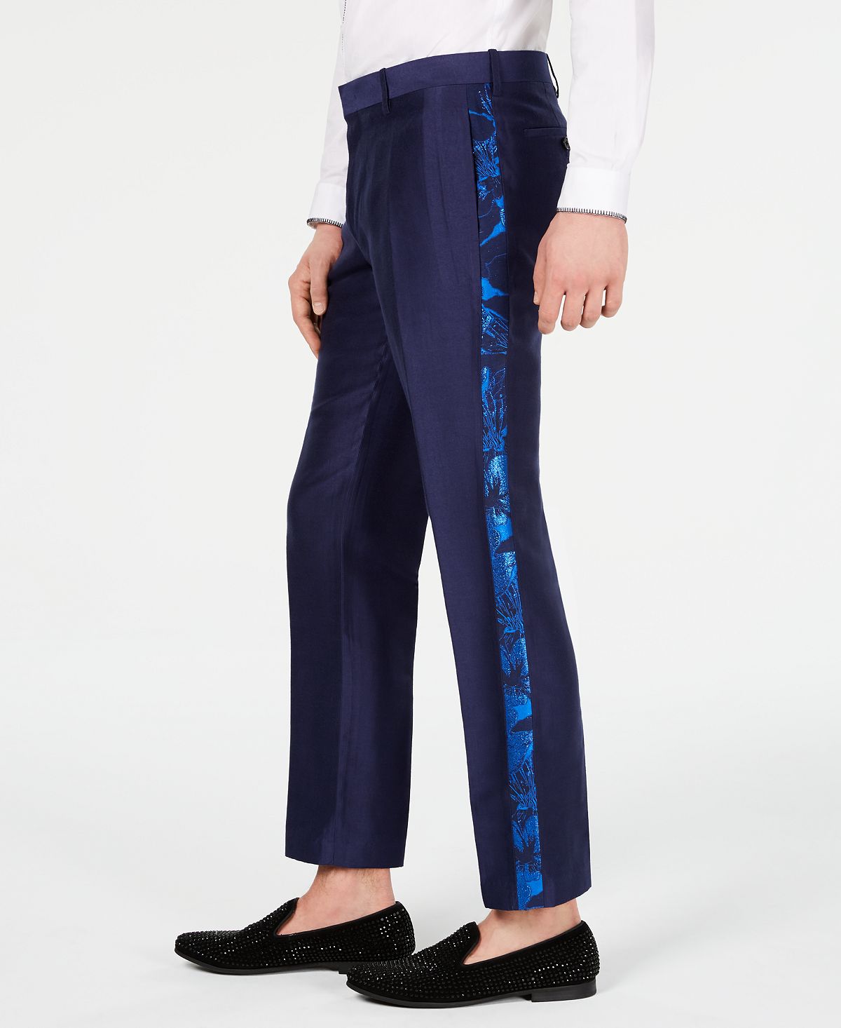 Calça Slim Fit Milan Metálica Masculina INC International Concepts Azul Tamanho 36X30
