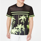 Camisa casual de malha estampada para o verão masculina da INC International Concepts, preta, tamanho XXX-G