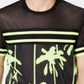 Camisa casual de malha estampada para o verão masculina da INC International Concepts, preta, tamanho XXX-G