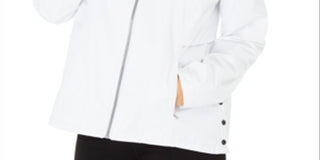 Jaqueta Calvin Klein Performance Feminina com Capuz e Botão Lateral, Branca, Tamanho Médio