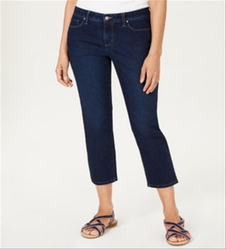 Calça jeans feminina Charter Club Tummy Control Bristol Capri, azul, tamanho 6
