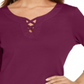 Camiseta feminina Karen Scott de algodão com cadarço, vermelha, tamanho grande