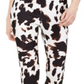 Calça Calvin Klein Feminina X Fit Estampa de Vaca Slim Ankle, Preta, Tamanho 4