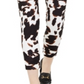 Calça Calvin Klein Feminina X Fit Estampa de Vaca Slim Ankle, Preta, Tamanho 4