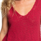 Blusa regata Roxy Claret Blooming Season com decote em V, vermelha, tamanho médio