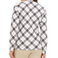 Karen Scott Blusa feminina xadrez com estampa de gola alta, preta, tamanho pequeno M