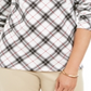 Karen Scott Blusa feminina xadrez com estampa de gola alta, preta, tamanho pequeno M