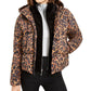 Jaqueta feminina Juicy Couture com estampa animal e volume para inverno, marrom, tamanho grande