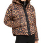 Jaqueta feminina Juicy Couture com estampa animal e volume para inverno, marrom, tamanho grande
