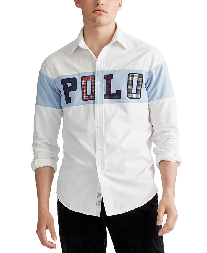 Camisa Ralph Lauren Masculina com Botões e Logotipo, Branca, Tamanho Pequeno
