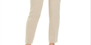 Calça social feminina Charter Club reta e relaxada, tamanho 10, marrom