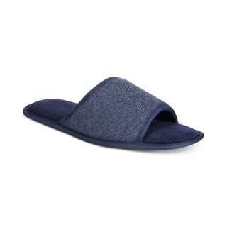 Gold Toe Men's Memory Foam Open toe Comfort Slippers Blue Size Medium
