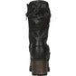 Botas femininas Carlos By Carlo Santana com detalhe de arnês, sola de tachinhas, Georgina, bico redondo, salto bloco, pretas, tamanho 6 M