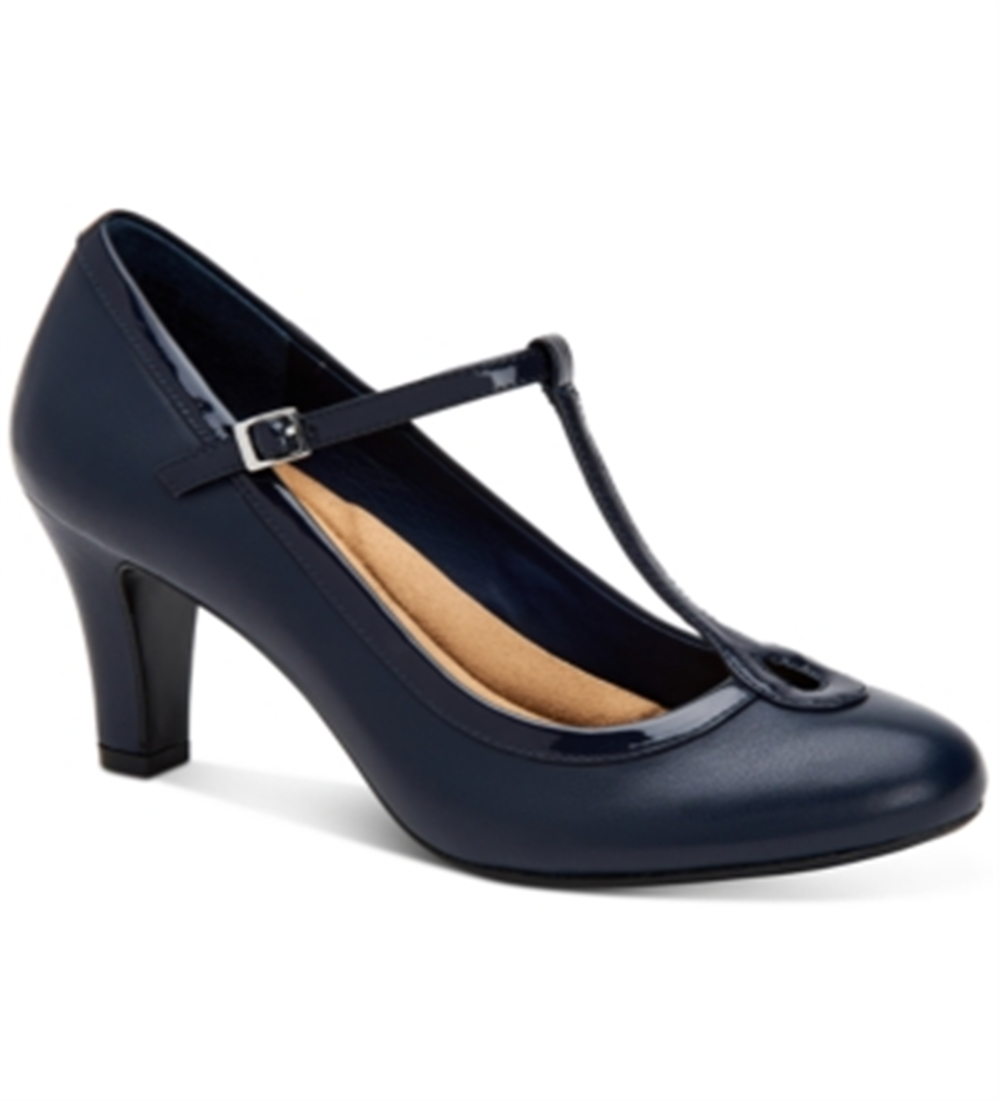 Giani Bernini Varinaa T-Strap Feminino - Azul Marinho Tamanho 11 M