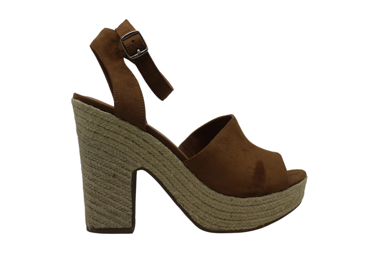 Sandálias femininas American Rag Fey com tira no tornozelo, bico aberto, casual, marrom, tamanho 10 M