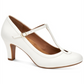 Giani Bernini Varinaa T Strap Scarpin Feminino Branco Tamanho 6 M