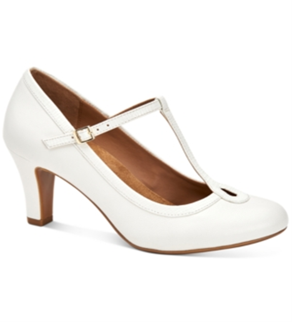 Giani Bernini Varinaa T Strap Scarpin Feminino Branco Tamanho 6 M